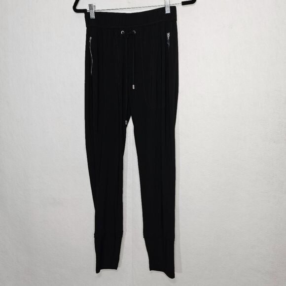 Joseph Ribkoff Black Drawstring Waist Jogger Pants 4 - Picture 2 of 9